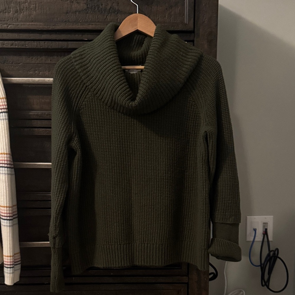 Market & Spruce Olive Cowl Neck Sweater